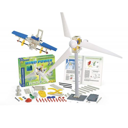  Thames & Kosmos Wind Power 2.0 Science Experiment Kit | Build Wind-Powered Generators to Energize Electric Vehicles | 3-Foot-Tall Long-Bladed Turbine | Experiments in Renewable Ene