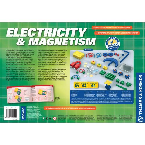  Thames & Kosmos Electricity & Magnetism Science Kit | 62 Safe Experiments Investigating Magnetic Fields & Forces for Ages 8+ | Assemble Electric Circuits with Easy Snap-Together Bl