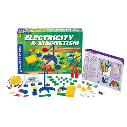  Thames & Kosmos Electricity & Magnetism Science Kit | 62 Safe Experiments Investigating Magnetic Fields & Forces for Ages 8+ | Assemble Electric Circuits with Easy Snap-Together Bl