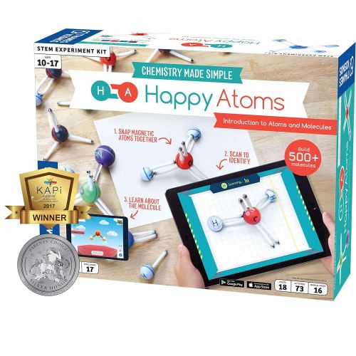  Thames & Kosmos Happy Atoms Magnetic Molecular Modeling Introductory Set | Intro To Atoms, Molecules, Bonding, Chemistry | Create 508 Molecules | 73 Activities | Plus Free Educational App For Ios,