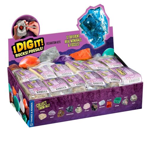  Thames & Kosmos I Dig It! Rocks & Fossils - 24 Mini Excavation Kit Gift Set