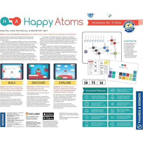  Thames & Kosmos Happy Atoms Magnetic Molecular Modeling Introductory Set | Intro To Atoms, Molecules, Bonding, Chemistry | Create 508 Molecules | 73 Activities | Plus Free Educational App For Ios,