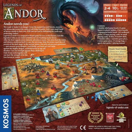  Thames & Kosmos Legends of Andor Board Game | Cooperative Strategy Adventure Game By KOSMOS | Spiel Des Jahres Kennerspiel Winner