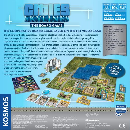  Thames & Kosmos Cities: Skylines - Cooperative City-Building Board Game from Kosmos | Based On The Hit Video Game | for 1-4 Players Ages 10+ | Develop & Manage Cities & Neighborhoods