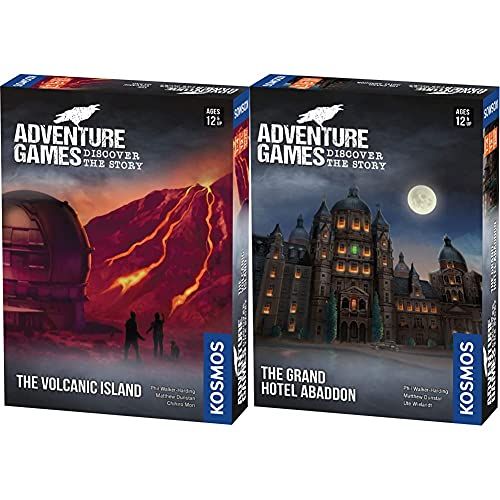  Thames & Kosmos Adventure Games 2-Pack Bundle The Volcanic Island & The Grand Hotel Abaddon Collaborative, Replayable Storytelling Game Experience for 1 to 4 Players Ages 12+