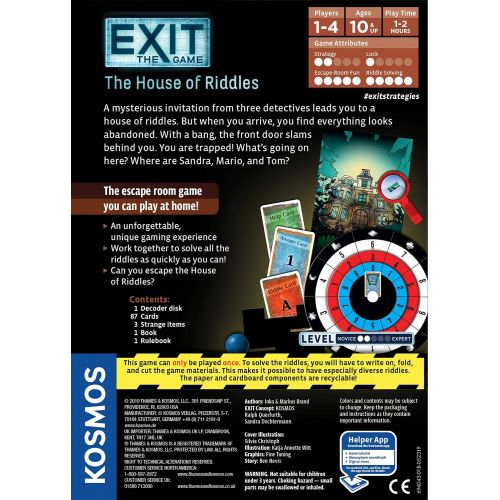  Exit: The Catacombs of Horror Exit: The Game - A Kosmos Game from Thames & Kosmos, Ages 16+ & Exit: The House of Riddles Exit: The Game - A Kosmos Game from Thames & Kosmos, Ages 1