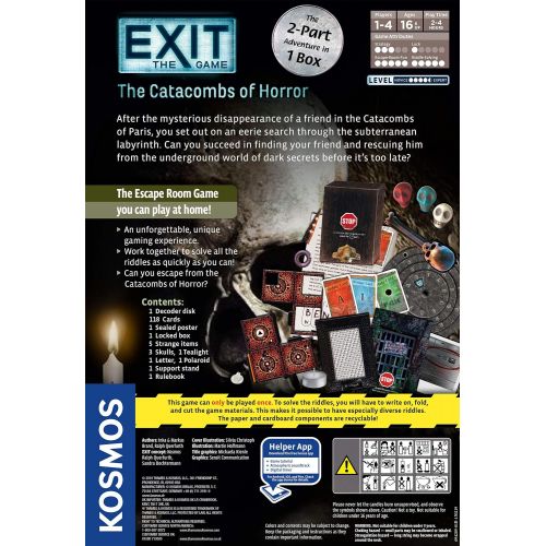  Exit: The Catacombs of Horror Exit: The Game - A Kosmos Game from Thames & Kosmos, Ages 16+ & Exit: The House of Riddles Exit: The Game - A Kosmos Game from Thames & Kosmos, Ages 1