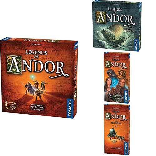  Legends of Andor Game 4-Pack Starter Bundle Thames & Kosmos Base Game, Journey to The North, New Heroes & The Star Shield Award-Winning, Cooperative, Story-Driven Board Game, Great