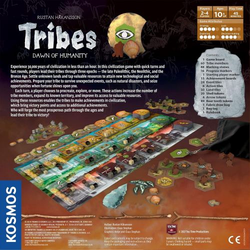  Tribes: Dawn of Humanity - A Kosmos Game from Thames & Kosmos A Civilization Game for 2-4 Players, Civ Building, Designer Rustan Hakansson, Ages 10+