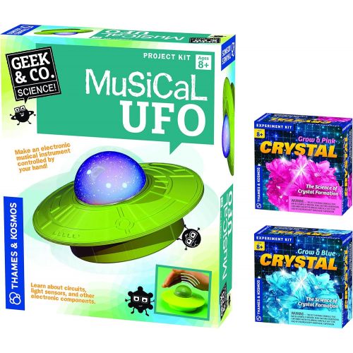  Thames & Kosmos Thames and Kosmos STEM Bundle 3 Musical UFO Grow a Blue Crystal Grow a Pink Crystal Science Kit
