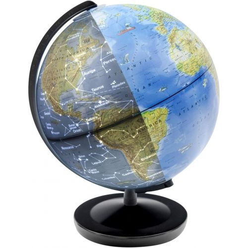  Thames & Kosmos Day & Night Globe - Handcrafted, Acrylic - Made in Germany by Columbus Globes - 10 inch, Illuminated LED Light-up with Night Sky Constellation Map