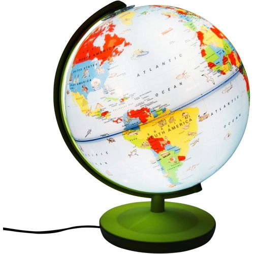  Thames & Kosmos Kids First Light Up Globe - Handcrafted, Acrylic - Made in Germany by Columbus Globes - 10, Illuminated LED Light-Up Political Map with Nocturnal Animals & Deep Sea