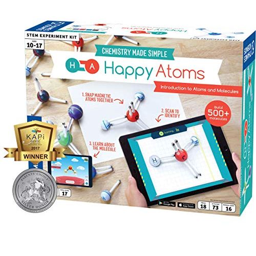  Thames & Kosmos Happy Atoms Magnetic Molecular Modeling Introductory Set | Intro To Atoms, Molecules, Bonding, Chemistry | Create 508 Molecules | 73 Activities | Plus Free Educational App For Ios,