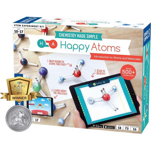  Thames & Kosmos Happy Atoms Magnetic Molecular Modeling Introductory Set | Intro To Atoms, Molecules, Bonding, Chemistry | Create 508 Molecules | 73 Activities | Plus Free Educational App For Ios,