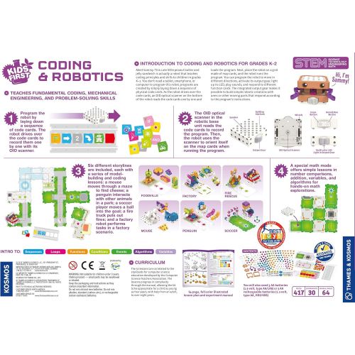  Thames & Kosmos Kids First Coding & Robotics | No App Needed | Grades K-2 | Intro to Sequences, Loops, Functions, Conditions, Events, Algorithms, Variables | Parents’ Choice Gold A