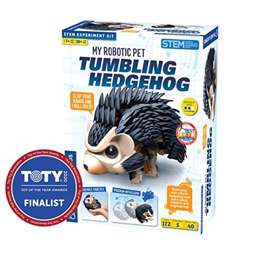  Thames & Kosmos My Robotic Pet - Tumbling Hedgehog | Build Your Own Sound Activated Tumbling, Rolling, Scurrying Pet Hedgehog | STEM Experiment Kit | Toy of The Year Award Finalist