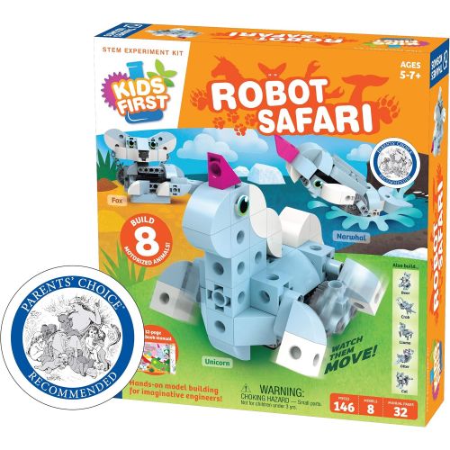  Thames & Kosmos Kids First: Robot Safari - Introduction to Motorized Machines Science Experiment Kit for Ages 5 to 7, Build 8 Robotic Animals Including A Unicorn, Llama, Narwhal &