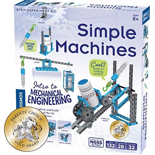  Thames & Kosmos Simple Machines Science Experiment & Model Building Kit, Introduction to Mechanical Physics, Build 26 Models to Investigate The 6 Classic Simple Machines