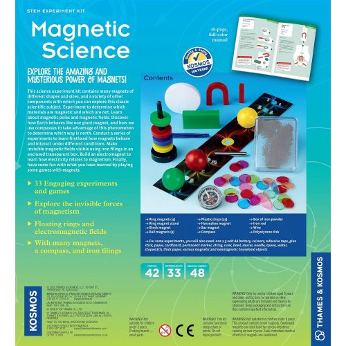  Thames & Kosmos Magnetic Science | 33 STEM Experiments | Ages 8+ | Learn About Earth’s Magnetic Poles | Discover How Invisible Magnetic Fields Work | Full-Color 48-Page Manual