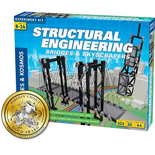  Thames & Kosmos Structural Engineering: Bridges & Skyscrapers | Science & Engineering Kit | Build 20 Models | Learn About Force, Load, Compression, Tension | Parents Choice Gold Aw