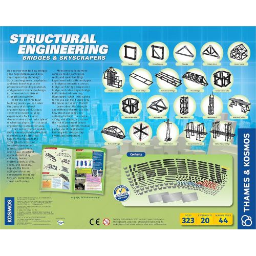  Thames & Kosmos Structural Engineering: Bridges & Skyscrapers | Science & Engineering Kit | Build 20 Models | Learn About Force, Load, Compression, Tension | Parents Choice Gold Aw