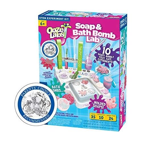  Thames & Kosmos Ooze Labs: Soap & Bath Bomb Lab Science Experiment Kit & Lab Setup, 10 Experiments in Cosmetology & Biology of Skin Care | A Parents Choice Recommended Award Winner