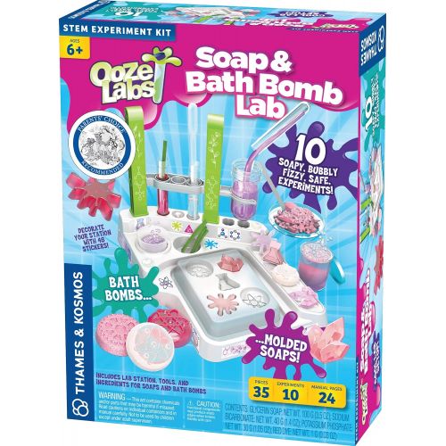  Thames & Kosmos Ooze Labs: Soap & Bath Bomb Lab Science Experiment Kit & Lab Setup, 10 Experiments in Cosmetology & Biology of Skin Care | A Parents Choice Recommended Award Winner