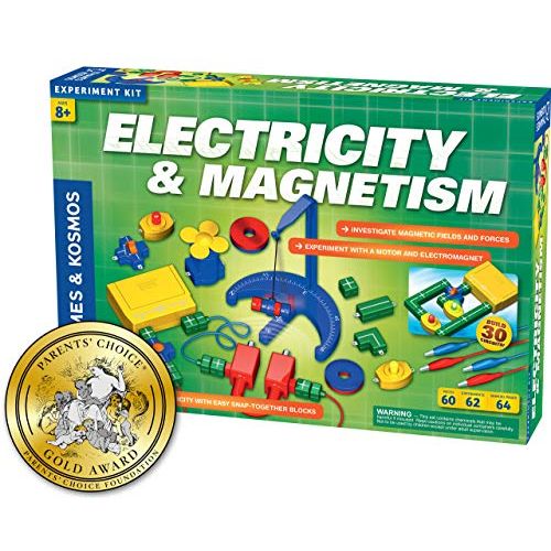  Thames & Kosmos Electricity & Magnetism Science Kit | 62 Safe Experiments Investigating Magnetic Fields & Forces for Ages 8+ | Assemble Electric Circuits with Easy Snap-Together Bl