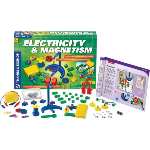  Thames & Kosmos Electricity & Magnetism Science Kit | 62 Safe Experiments Investigating Magnetic Fields & Forces for Ages 8+ | Assemble Electric Circuits with Easy Snap-Together Bl