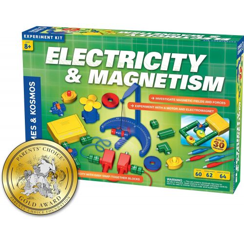  Thames & Kosmos Electricity & Magnetism Science Kit | 62 Safe Experiments Investigating Magnetic Fields & Forces for Ages 8+ | Assemble Electric Circuits with Easy Snap-Together Bl