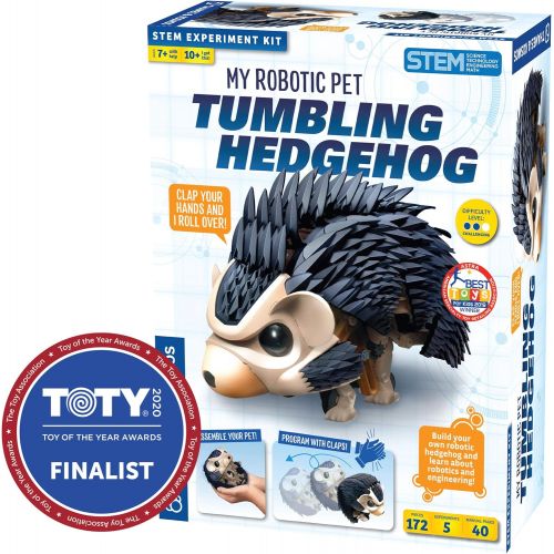  Thames & Kosmos My Robotic Pet - Tumbling Hedgehog | Build Your Own Sound Activated Tumbling, Rolling, Scurrying Pet Hedgehog | STEM Experiment Kit | Toy of The Year Award Finalist