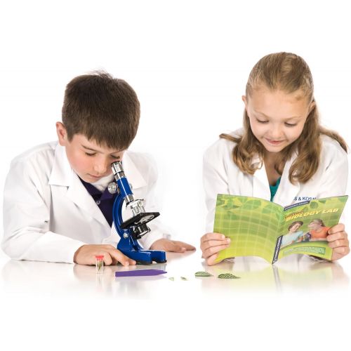 [아마존베스트]Thames & Kosmos Kids First Microscope & Biology Lab | Science Kit | 144X to 750X Magnification | 32 Page Color Manual | Includes Slides, Specimens & Tools | Academics Choice Brain