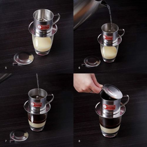  [아마존베스트]Thang Long Vietnamese Coffee Filter Maker Press. Screw Down Phin Made in Vietnam. Authentic (1, Medium (8 oz))