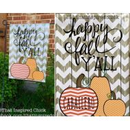 ThatInspiredChick Happy Fall Yall Garden Flag | Fall Decor | Front Yard Decor | Garden Decorations | Chevron Pumpkins | Front Door Decor | Happy Fall Yall
