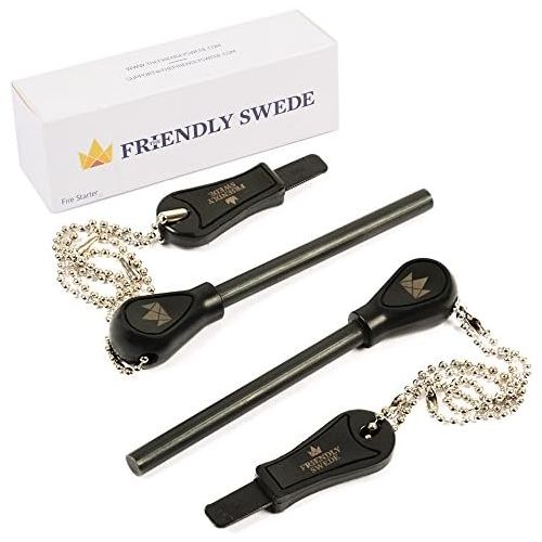  [아마존베스트]The Friendly Swede Magnesium Alloy Emergency Easy Grip Fire Starter (2 Pack)