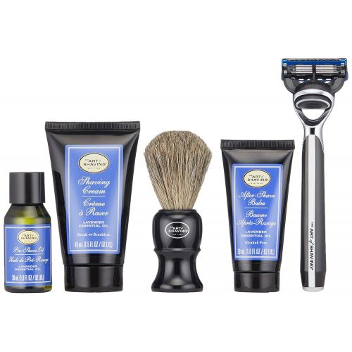  The Art of Shaving 5 Piece Travel Kit with Morris Park Razor, Lavender