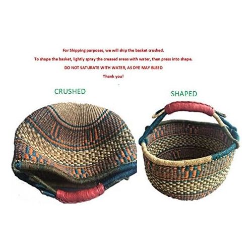  The African Home Goods African Market Basket BOLGA Picnic - Large 14-16 Across (Colors Vary) 1 EA