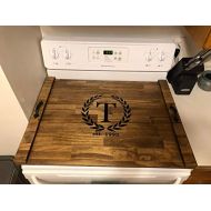 The Appalachian Artisans Rustic Wooden Stove Top Cover, RV Stove Top Cover, Personalized Range Cover, Wood Noodle Board, Decorative Tray For Camper