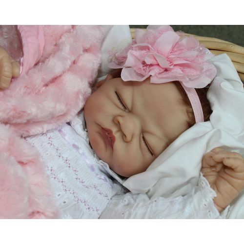  The Ashton-Drake Galleries Shh! Sleeping Baby! - Feel her Breath! 22 Inch Collectors Life Like Girl Doll