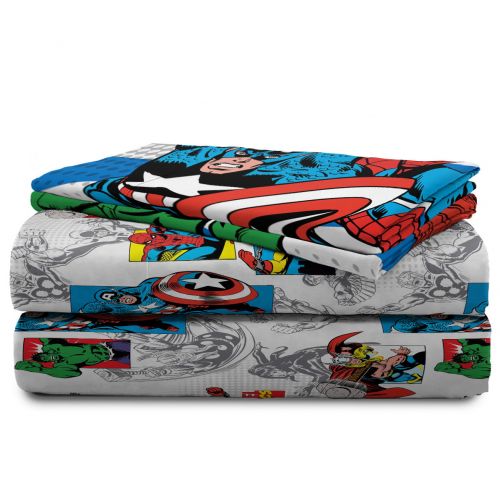  Avengers Marvel Comics Good Guys Microfiber 4 Piece Full Sheet Set