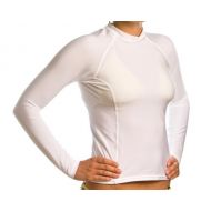 The Beach Depot Beach Depot Womens White Long Sleeve Rash Guard SPF 50+ Swim Shirt