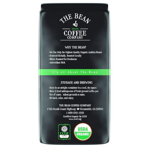  The Bean Coffee Company Organic Decaf Le Bean, Dark French Roast, Whole Bean, 16-Ounce Bag