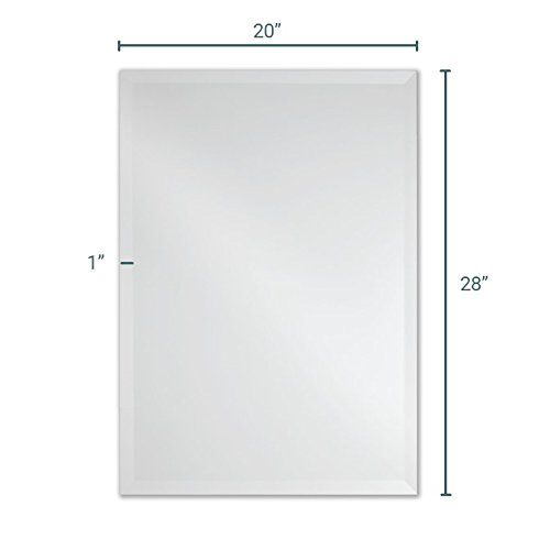  The Better Bevel Frameless Rectangle Wall Mirror | Bathroom, Vanity, Bedroom Rectangular Mirror | 20-inch x 30-inch (Small)