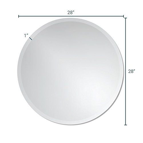  The Better Bevel Round Frameless Wall Mirror | Bathroom, Vanity, Bedroom Mirror | 24-inch Diameter Circle | Beveled Edge