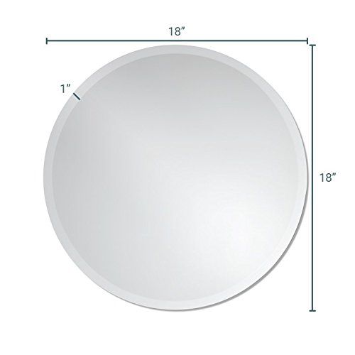  The Better Bevel Round Frameless Wall Mirror | Bathroom, Vanity, Bedroom Mirror | 24-inch Diameter Circle | Beveled Edge