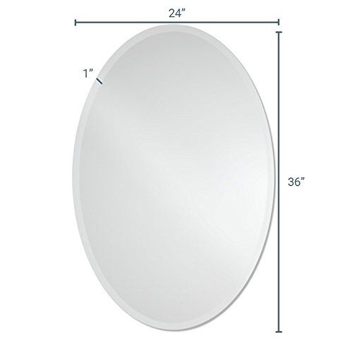 The Better Bevel Round Frameless Wall Mirror | Bathroom, Vanity, Bedroom Mirror | 24-inch Diameter Circle | Beveled Edge