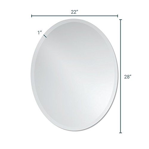  The Better Bevel Round Frameless Wall Mirror | Bathroom, Vanity, Bedroom Mirror | 24-inch Diameter Circle | Beveled Edge