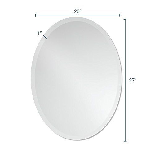  The Better Bevel Round Frameless Wall Mirror | Bathroom, Vanity, Bedroom Mirror (18 x 18)