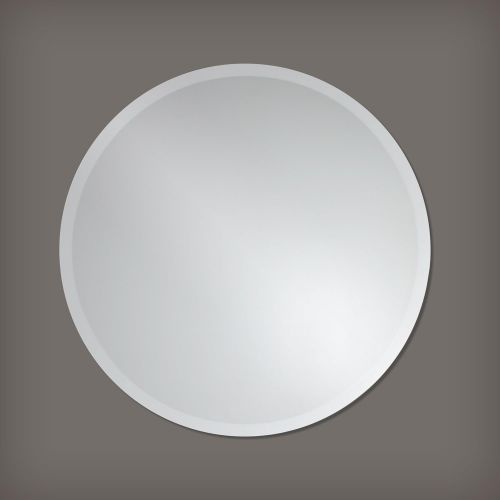  The Better Bevel Round Frameless Wall Mirror | Bathroom, Vanity, Bedroom Mirror (18 x 18)