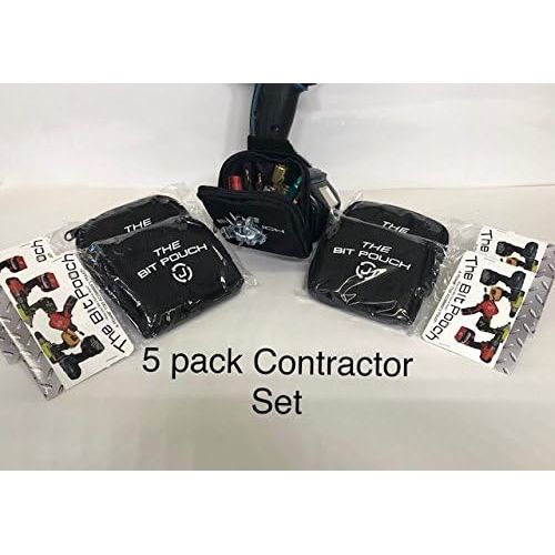  5 Pack Set of The Bit Pouch a Tough Magnetic Drill Pouch